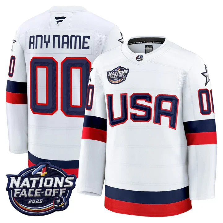 USA 4 Nations Face-Off 2025 Premium Custom Jersey - Stitched-NQD