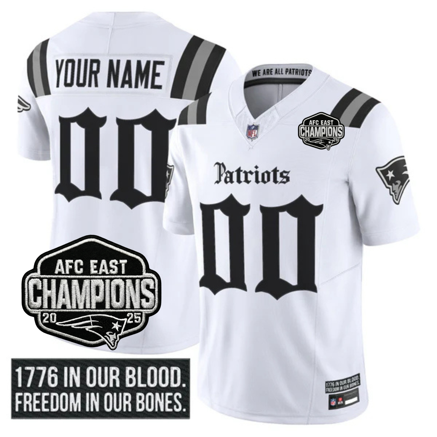 Custom NE 'Gothic Revolution Edition' AFC East Champions Patch Vapor Limited Jersey - Stitched-NQD