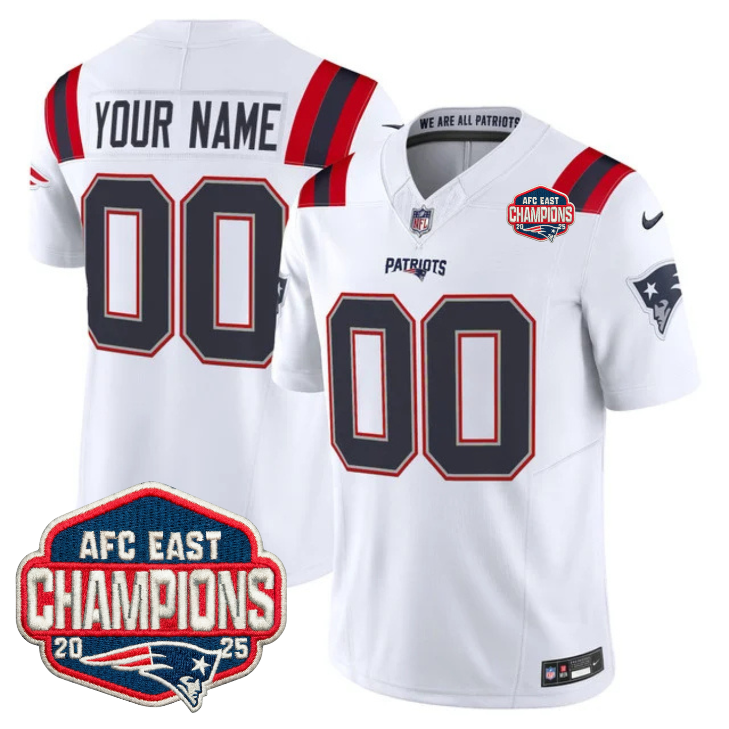 NE AFC East Champions Patch Vapor Limited Jersey - Stitched-NQD