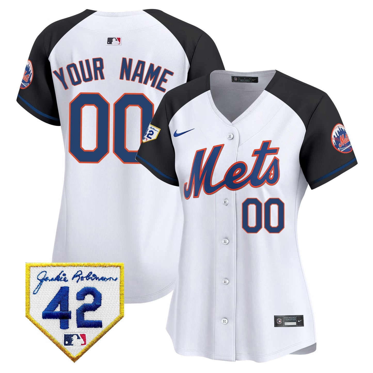 New York Mets 2024 Jackie Robinson Patch Vapor Premier Limited Custom Jersey - All Stitched
