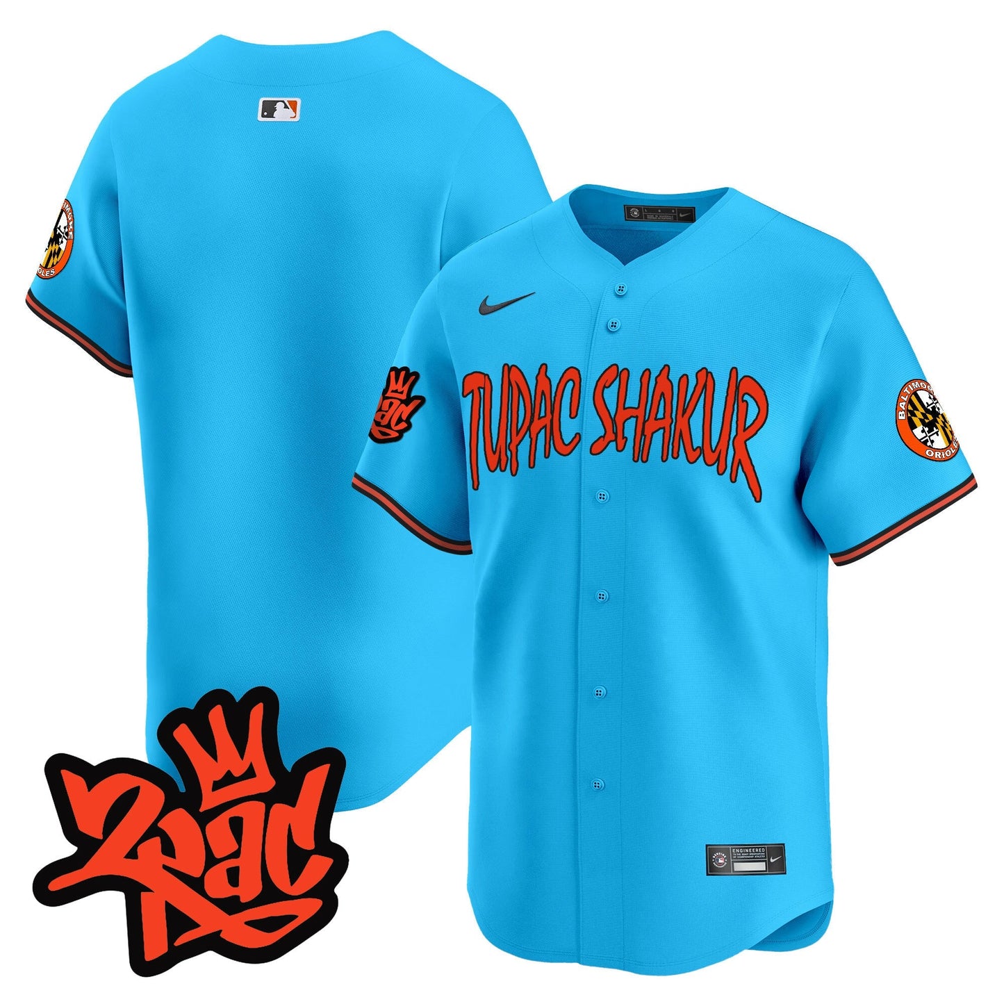 Men’s Baltimore Orioles Tupac Shakur Vapor Premier Limited Jersey - All Stitched