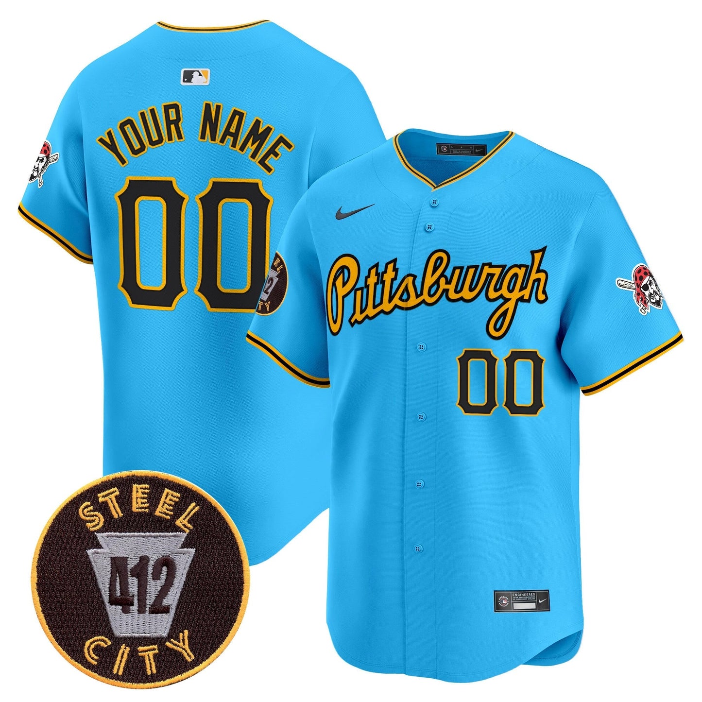 PIT 412 Patch Vapor Premier Limited Custom Jersey V4 - All Stitched
