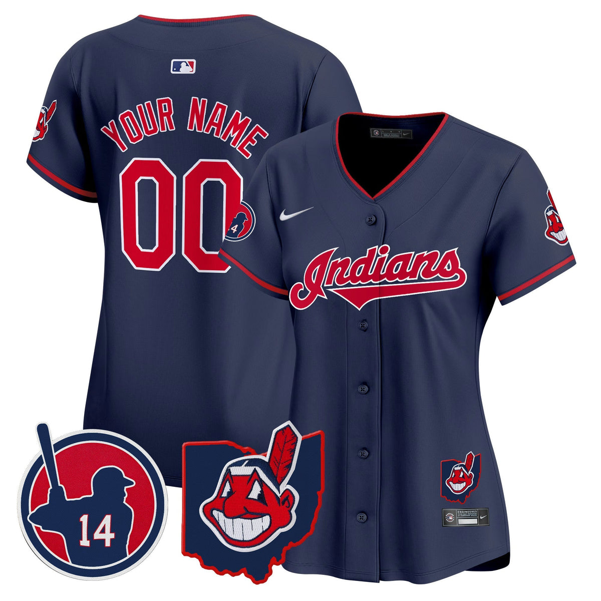 Cleveland Indians Larry Doby Patch Vapor Premier Limited Custom Jersey - All Stitched