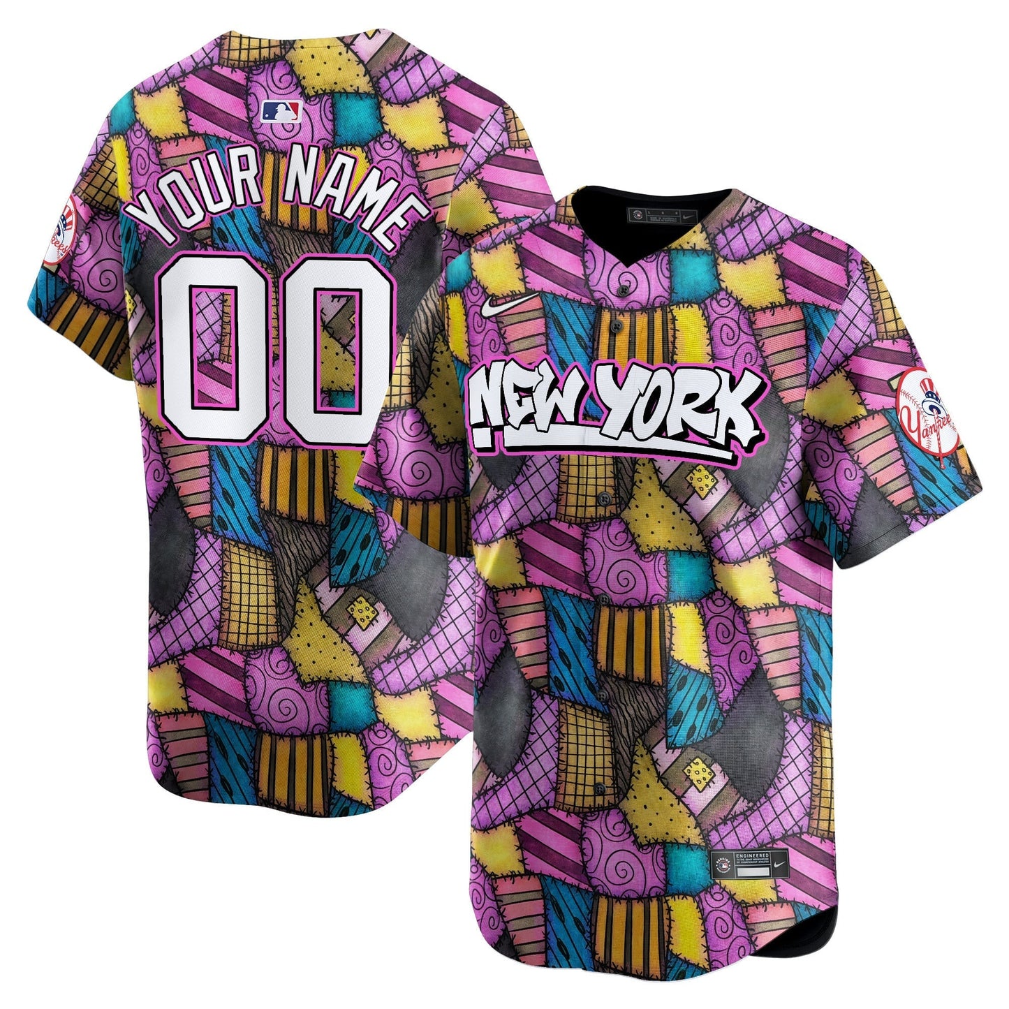 Yankees Patchwork Scraps Style Vapor Premier Limited Custom Jersey - Printed