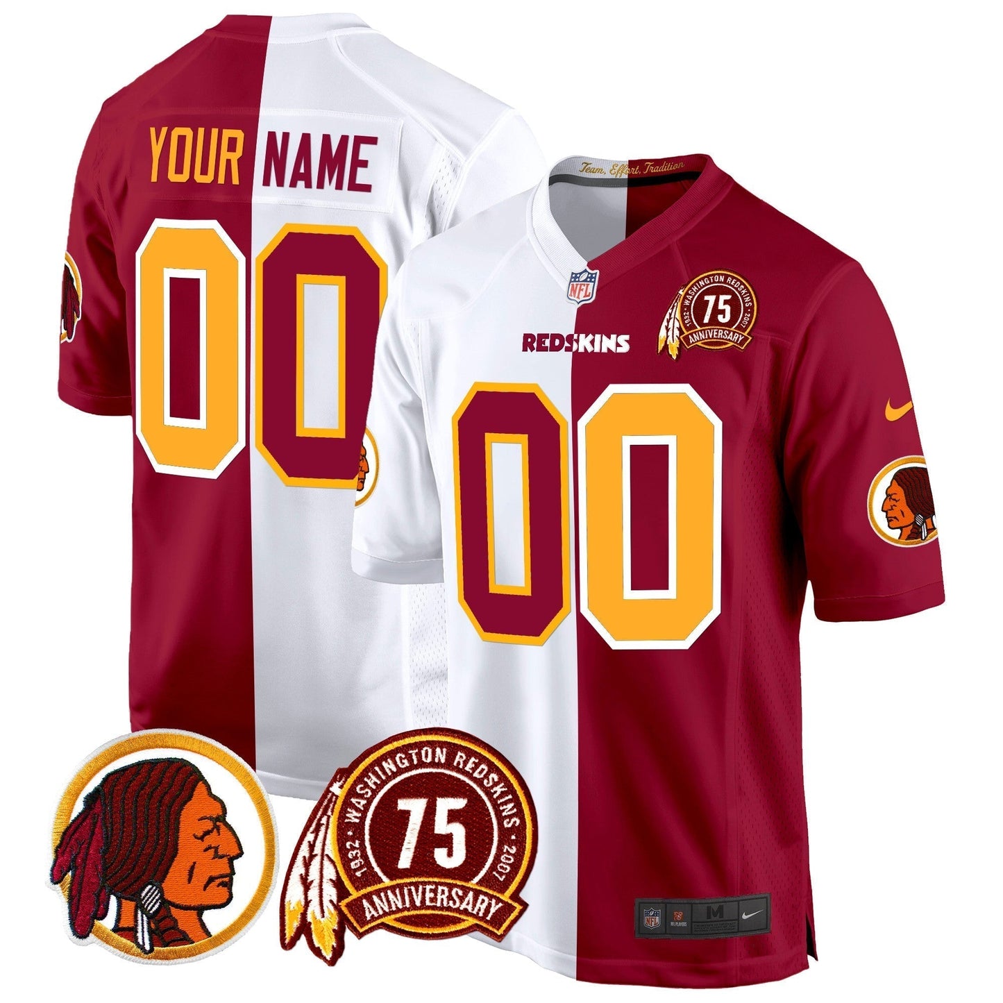 WR 75th Patch Throwback Game Custom Jersey - Stitched-NQD