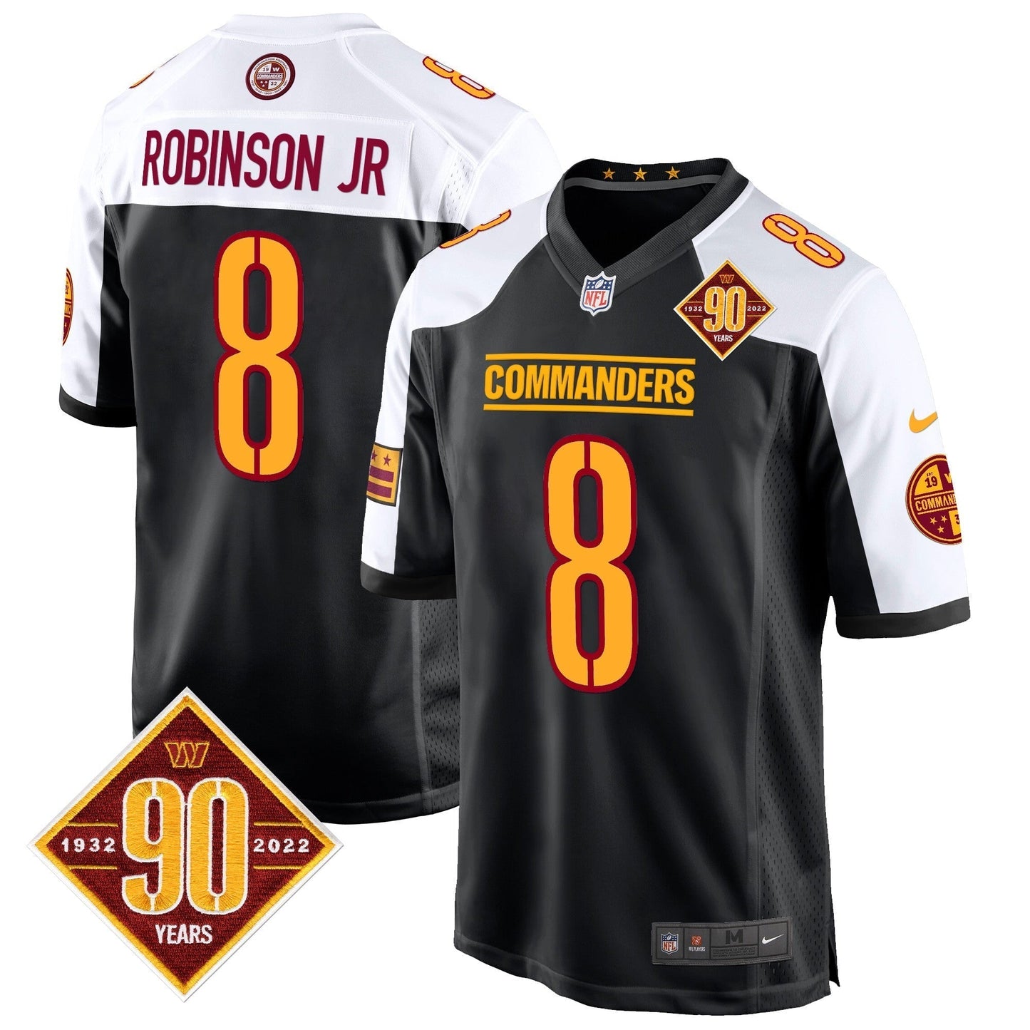 WAS 90th Anniversary Patch Game Jersey - Stitched-NQD
