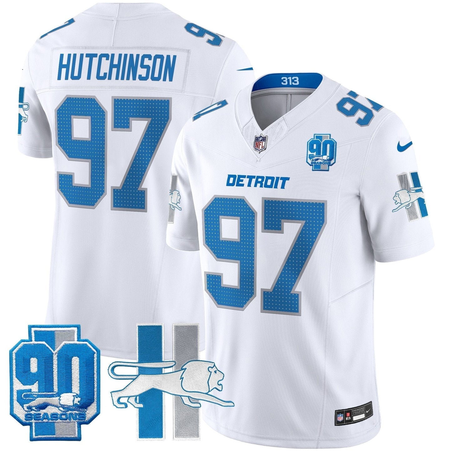 Detroit Lion 1946 Throwback Vapor Limited Jersey - Stitched-NQD