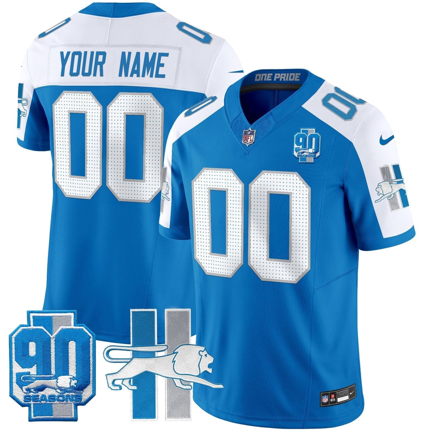 Detroit Lion 1946 Throwback Vapor Limited Custom Jersey - Stitched-NQD