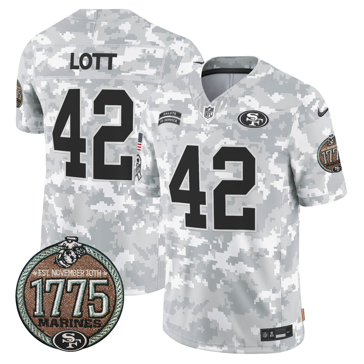 49ers 2024 Salute to Service Establishment Year Patch Vapor Limited Jersey - Stitched-NQD