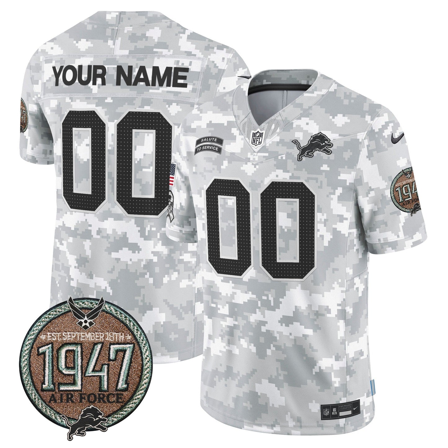 DET 2024 Salute to Service Establishment Year Patch Vapor Limited Custom Jersey - Stitched-NQD
