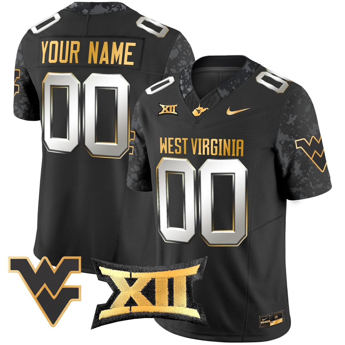 WVU 2024 Gold Vapor Limited Custom Jersey - Stitched-NQD