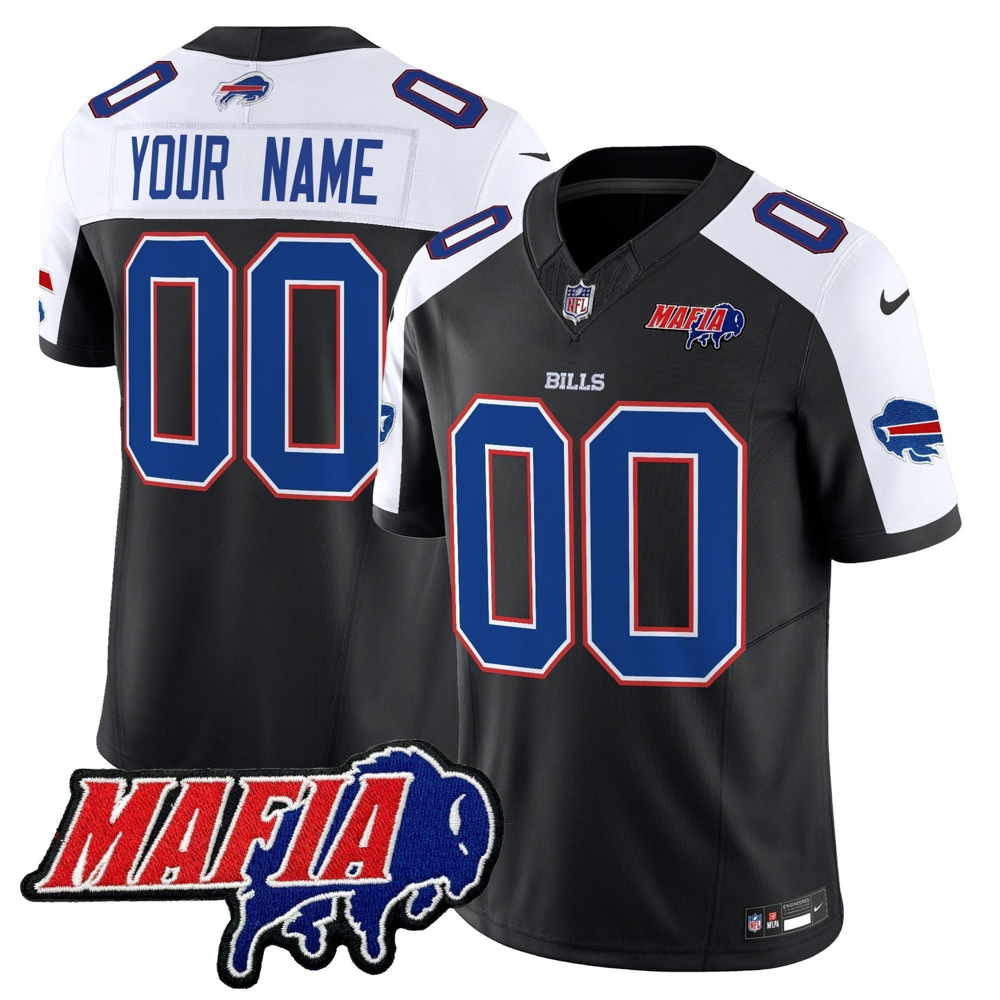 BUF 2025 Bills Mafia Patch Vapor Limited Custom Jersey - Stitched-NQD