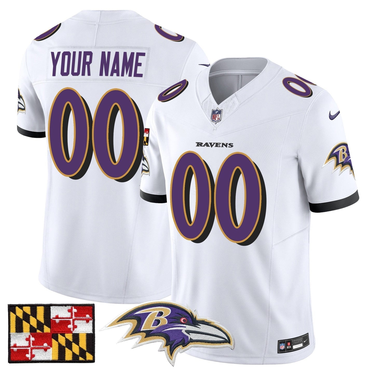 BAL 2024 Maryland Flag Vapor Limited Custom Jersey - Stitched-NQD
