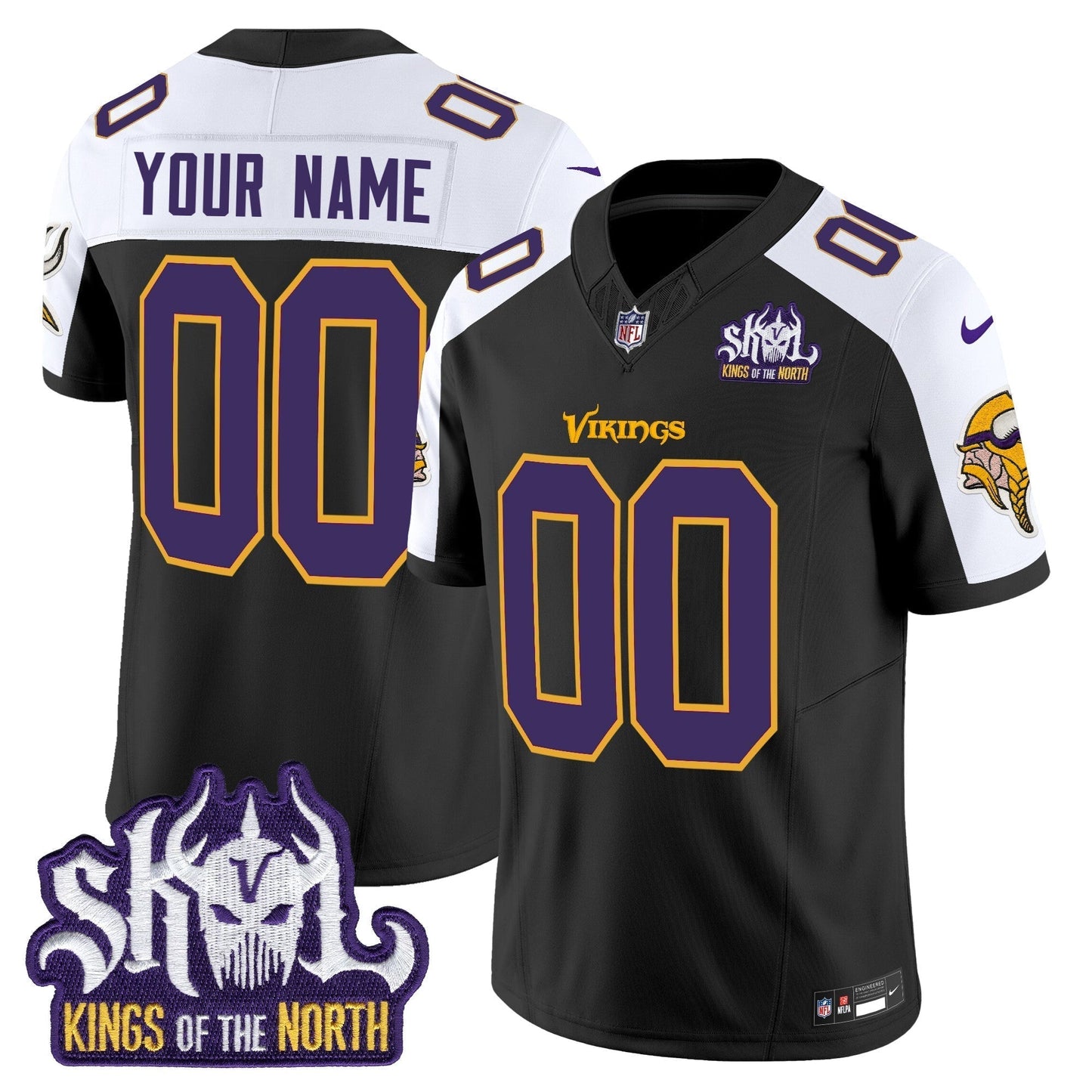 MIN King Of The North Patch Throwback Vapor Limited Custom Jersey V2 - Stitched-NQD