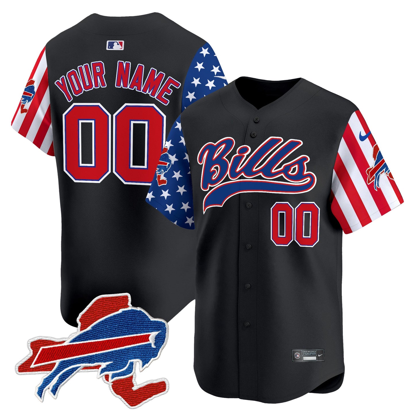 Buffalo Bills 2024 American Style Vapor Baseball Custom Jersey - All Stitched