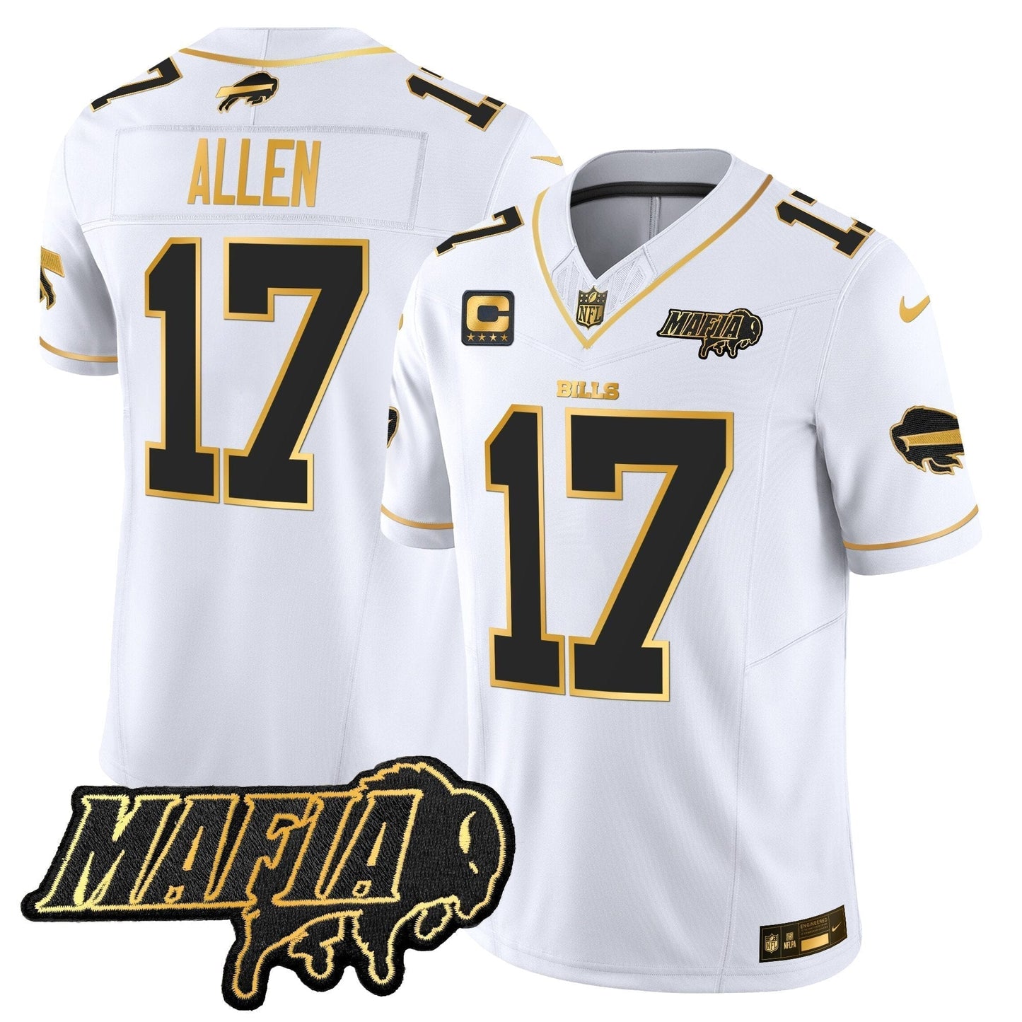 BUF 2024 Bills Mafia Patch Gold Vapor Limited Jersey - Stitched-NQD