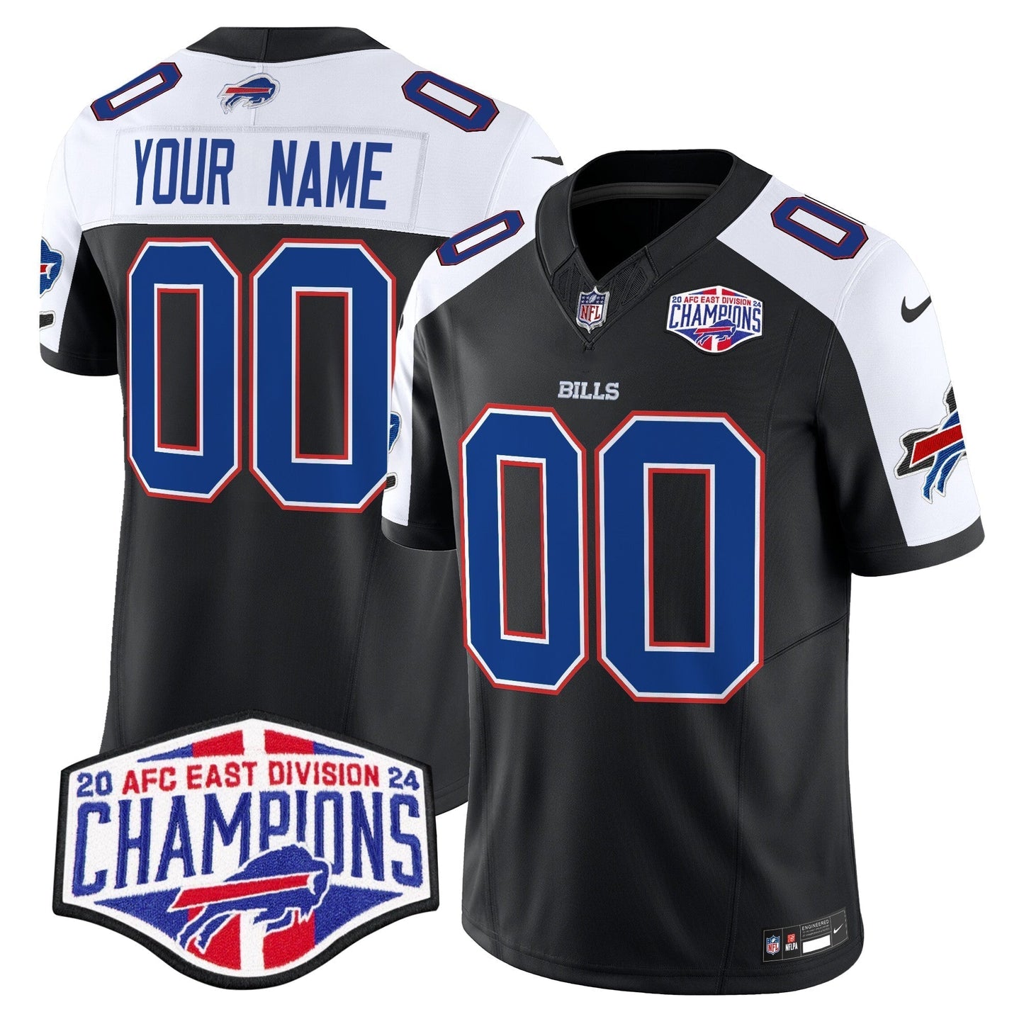 Bills 2024 AFC East Division Champions Vapor Limited Custom Jersey - Stitched-NQD