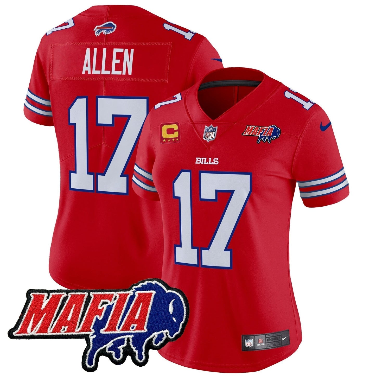 Women's BUF 2024 Bills Mafia Patch Vapor Limited Jersey - Stitched-NQD