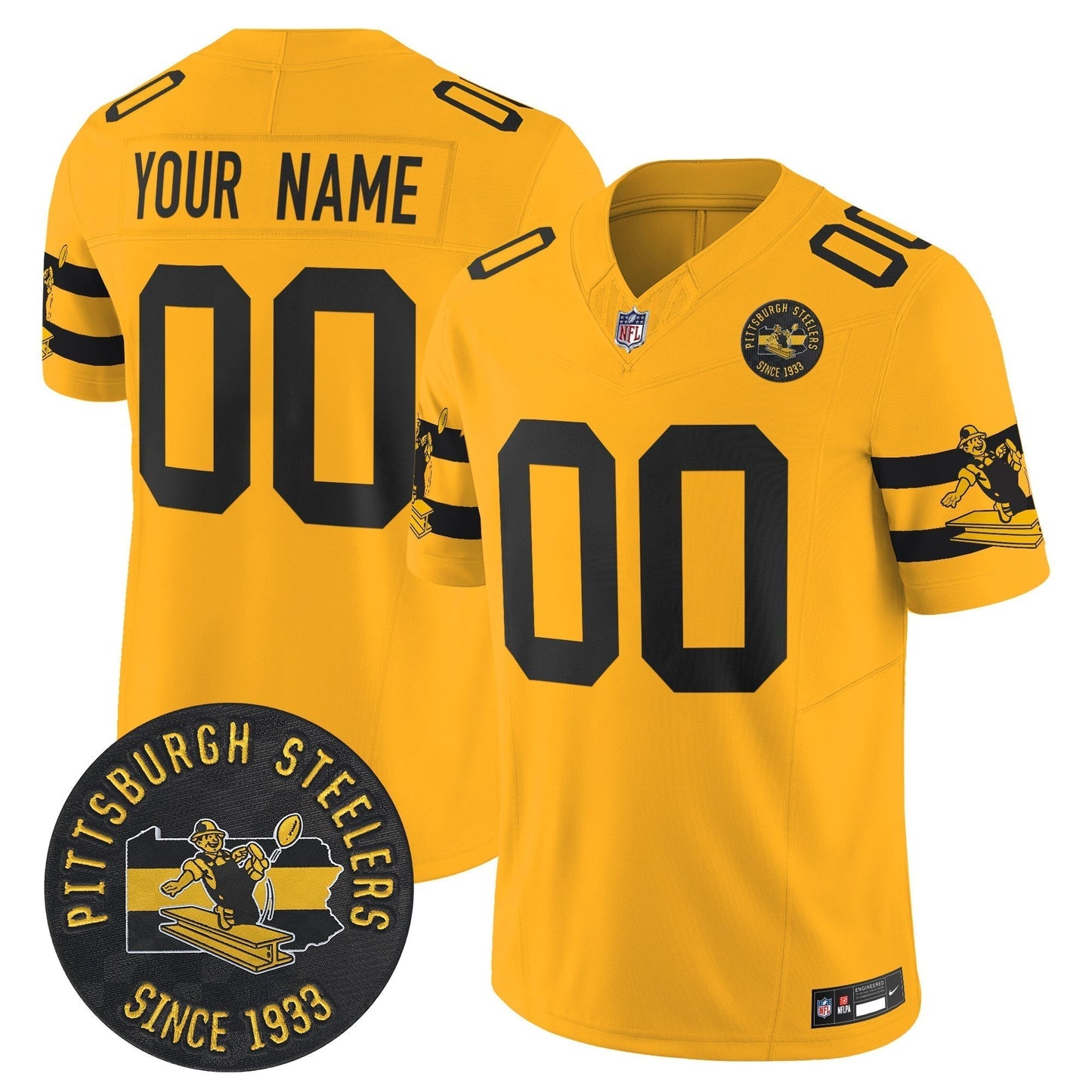 PIT Throwback 1933 Patch Vapor Limited Custom Jersey - Stitched-NQD