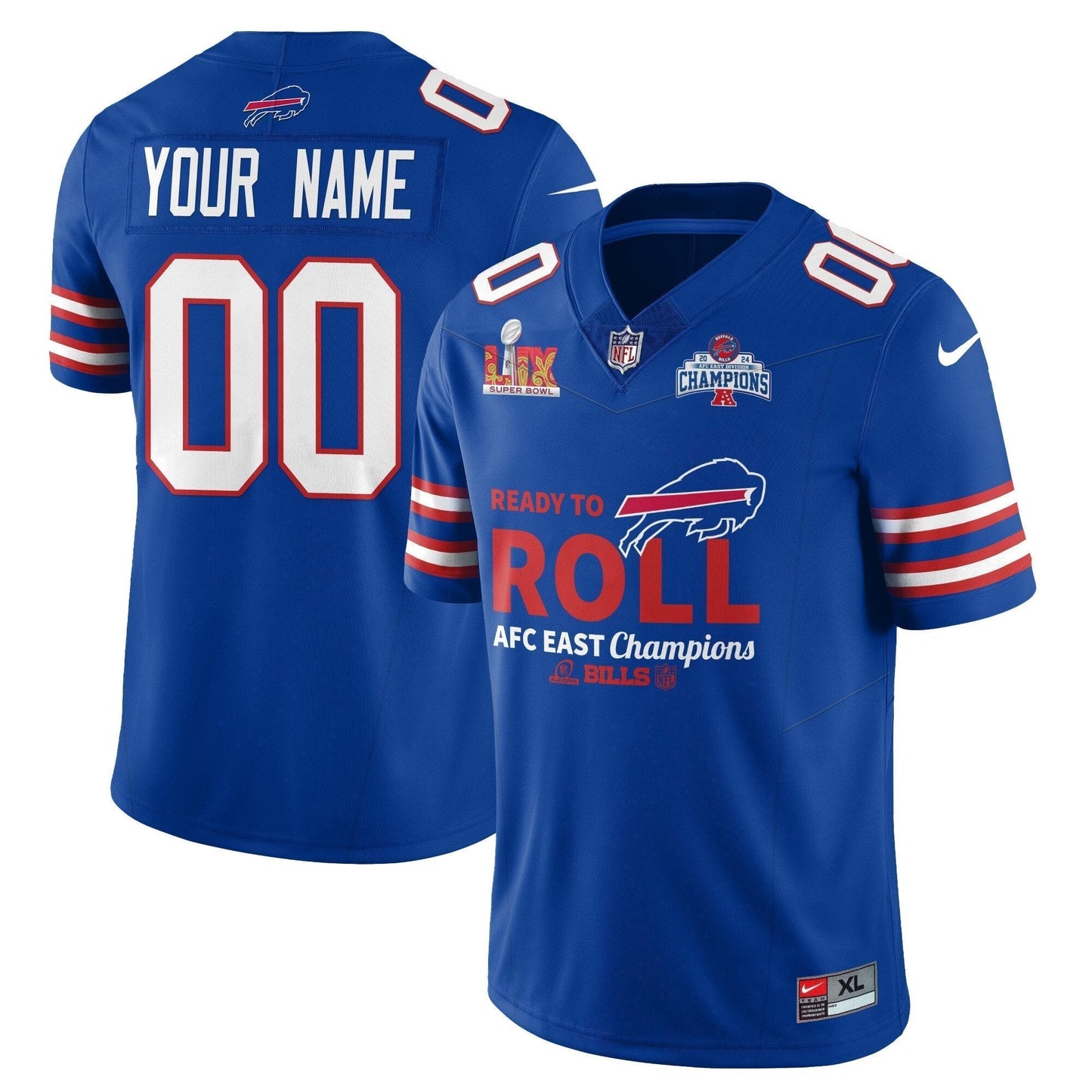 BUF 2024 AFC East Champions Patch Vapor Limited Custom Jersey-NQD