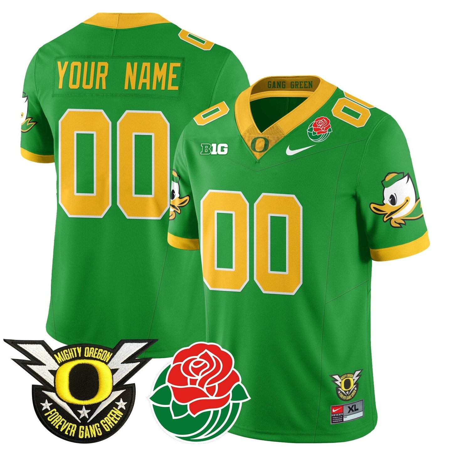 Custom Name/Gender ORE 2024 Rose Bowl Jersey N1 - All Stitched