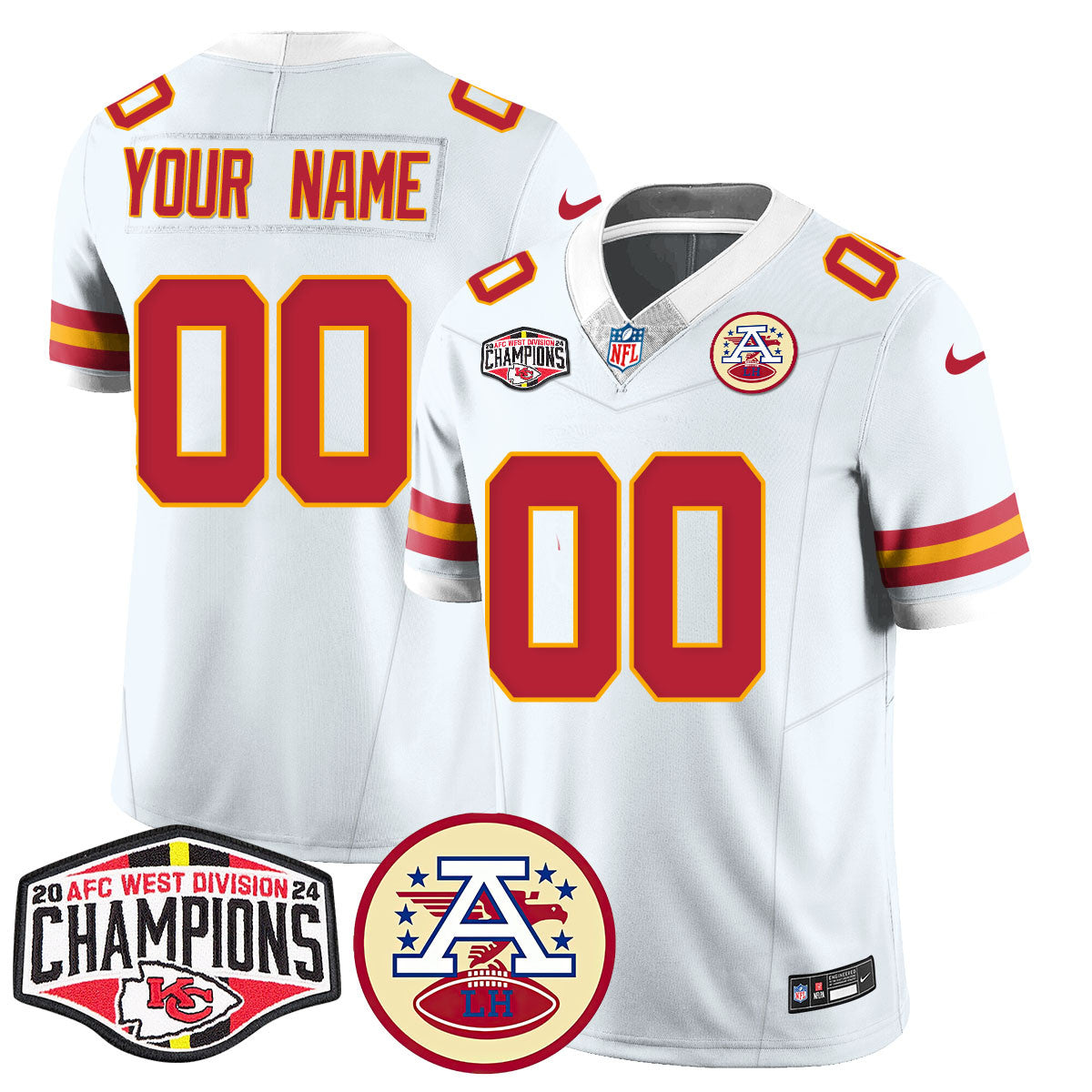 Custom Gender/Name Chiefs 2024 AFC West Champs Jersey - Stitched-NQD