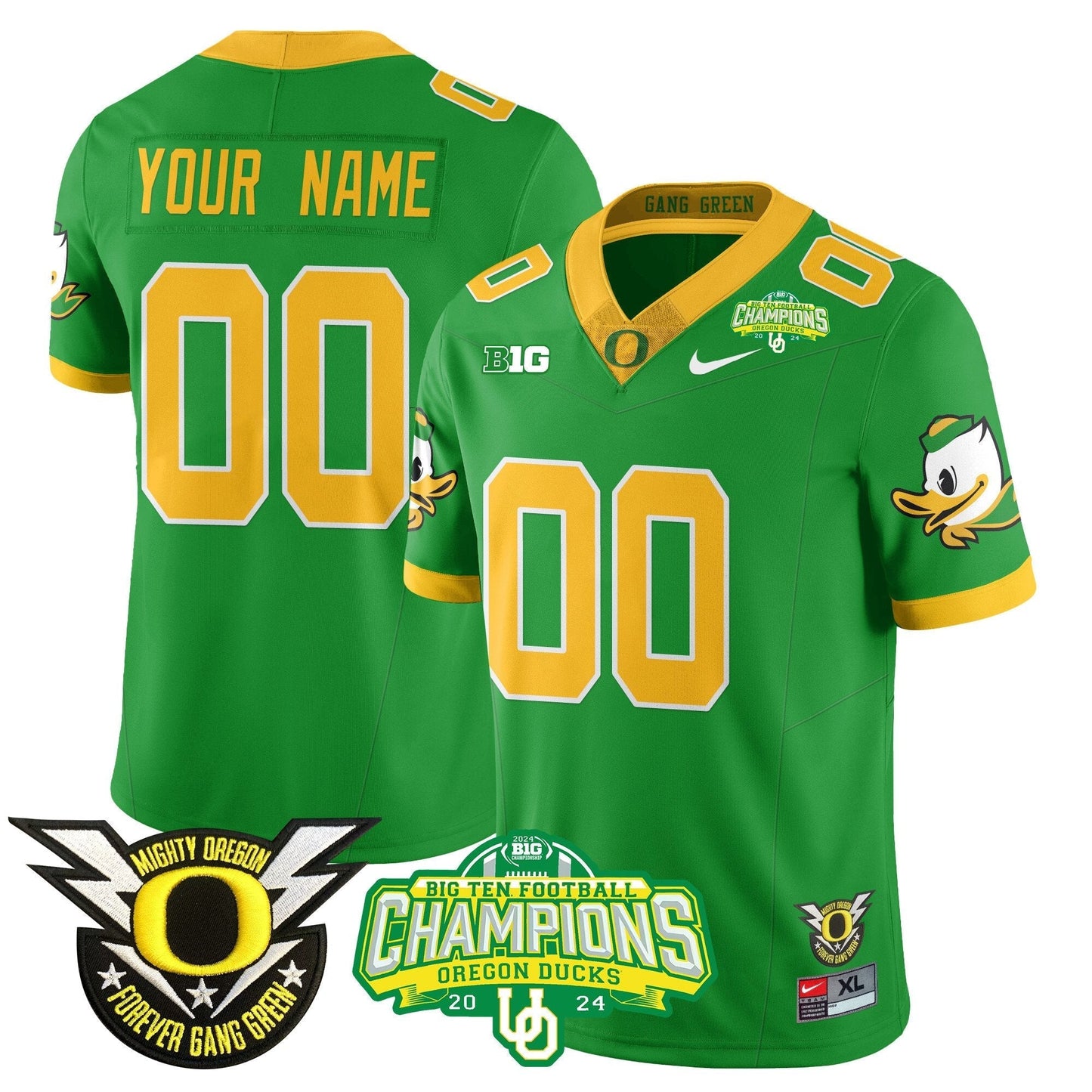 Custom Gender/Size ORE 2024 Big Ten Champions Jersey N1 - All Stitched