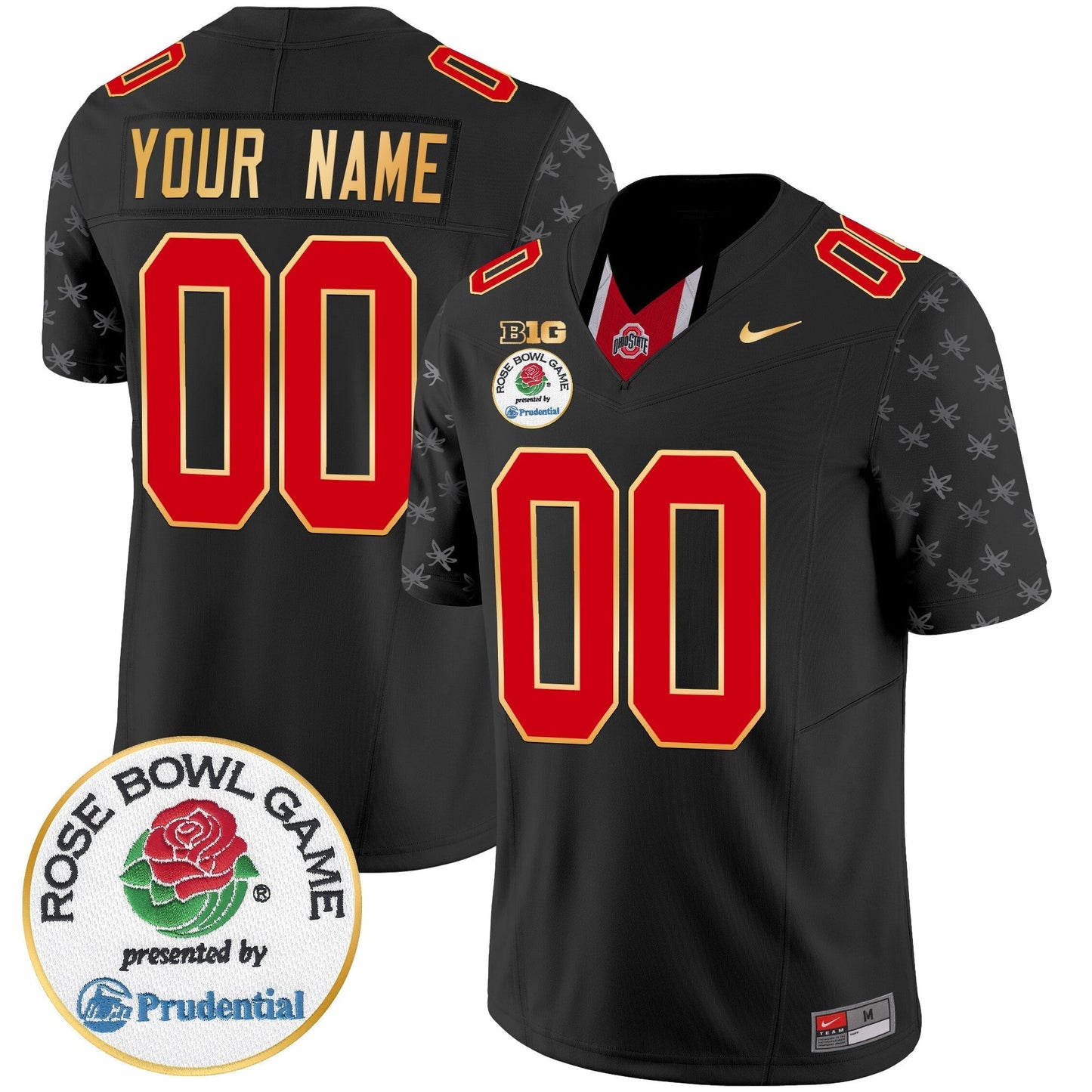 OSU Rose Bowl Gold Trim Vapor Limited Custom Jersey - All Stitched