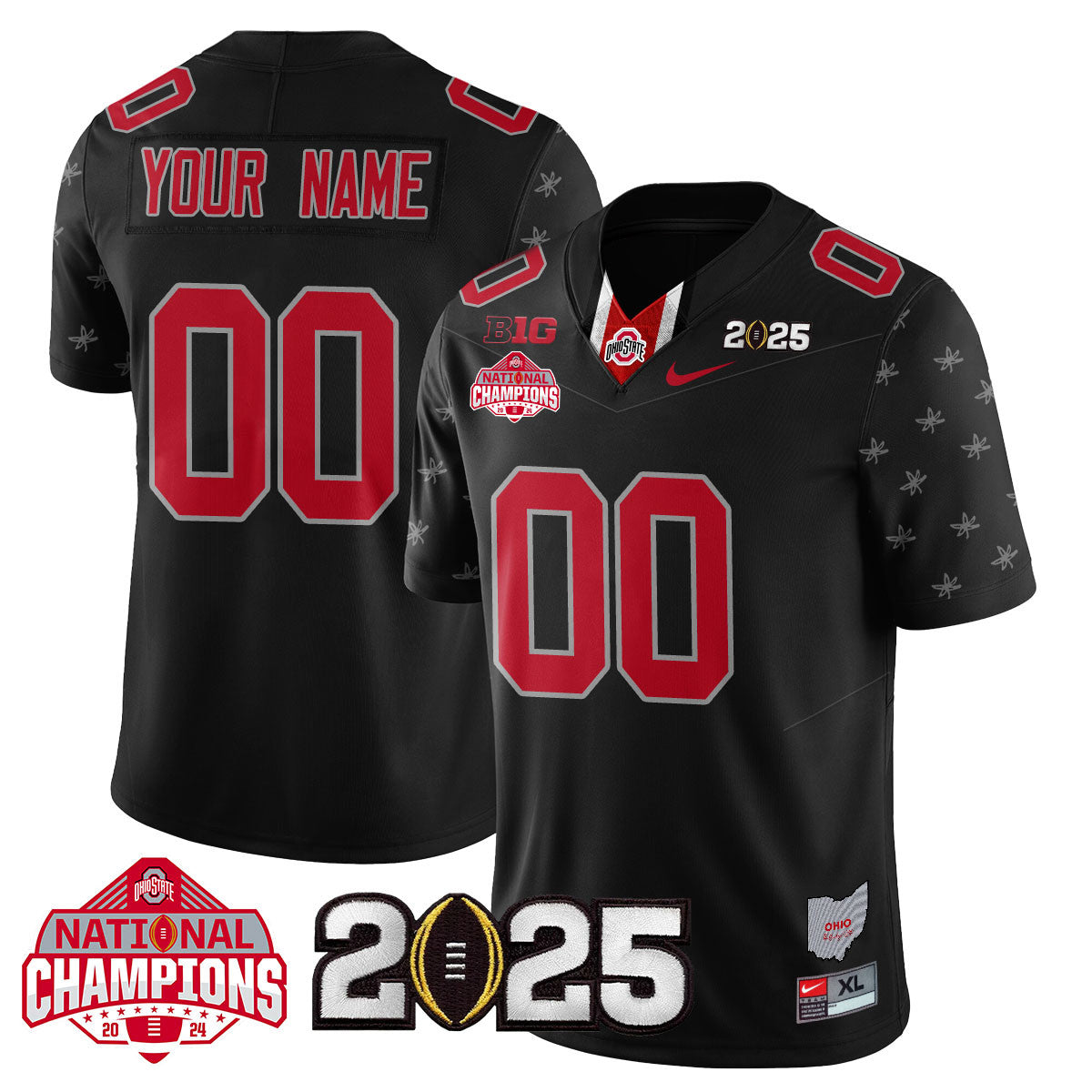 Custom Name/Gender OSU 2024 National Champions Limited Jersey N2 - All Stitched