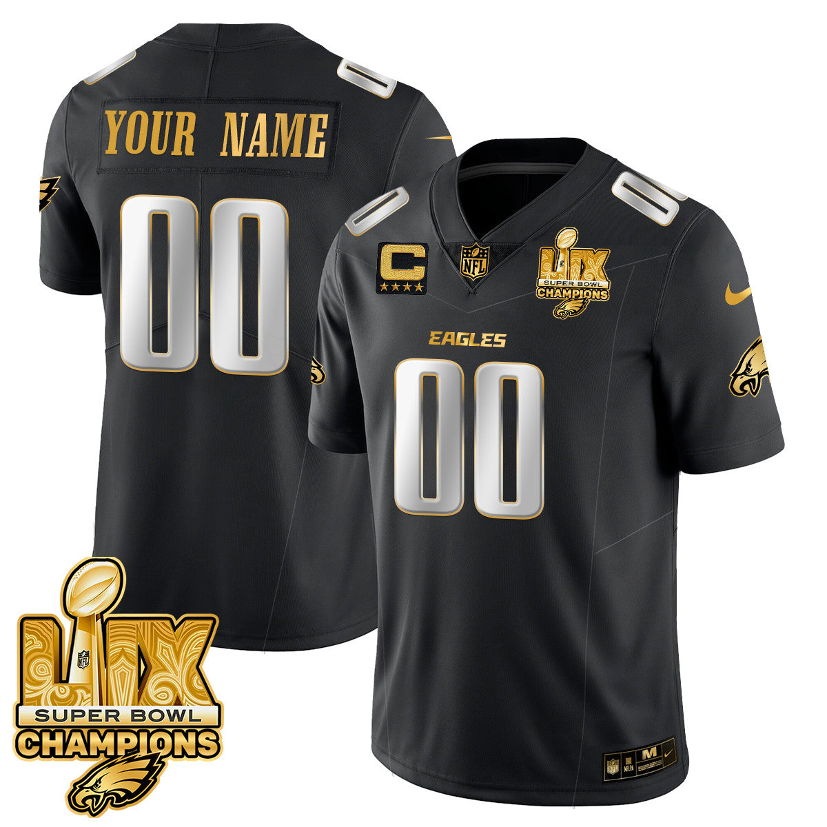 Custom Name/Gender PHI Super Bowl LIX Champions Vapor Limited Jersey - Stitched-NQD