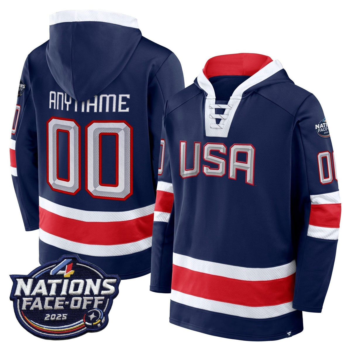 USA 4 Nations Face-Off 2025 Inside Line Custom Pullover Hoodie - All Stitched