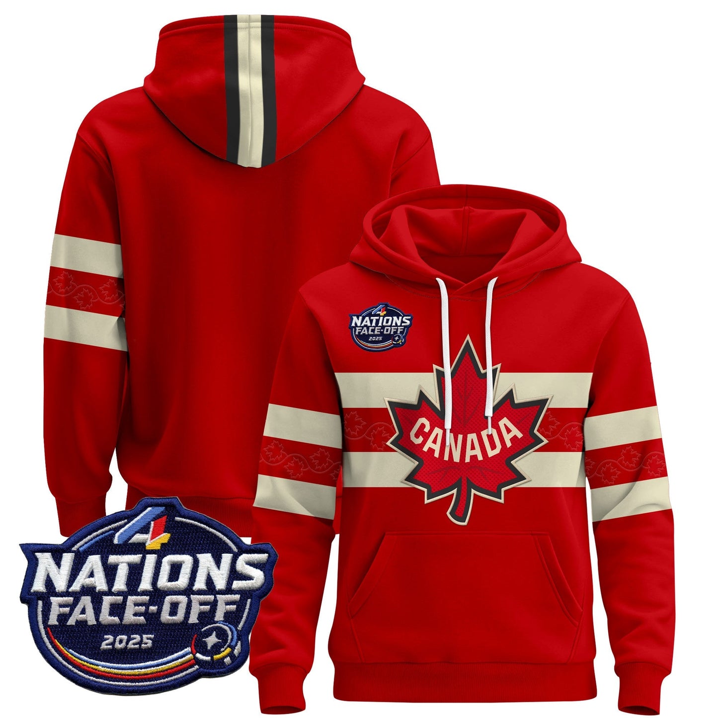 Men's Canada 4 Nations Face-Off 2025 Pullover Hoodie V2 - All Stitched