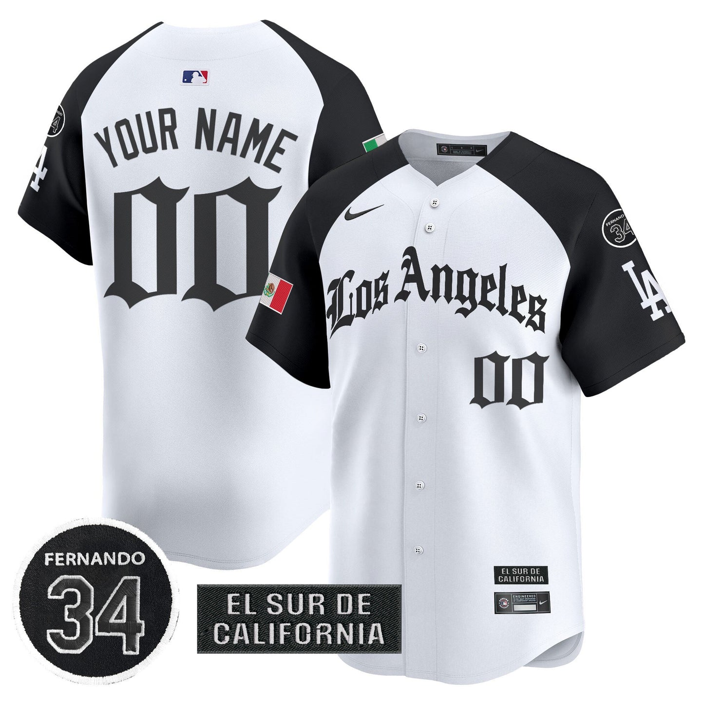 Dodgers Mexico 2025 LA Gothic Style Patch Vapor Premier Limited Custom Jersey - All Stitched