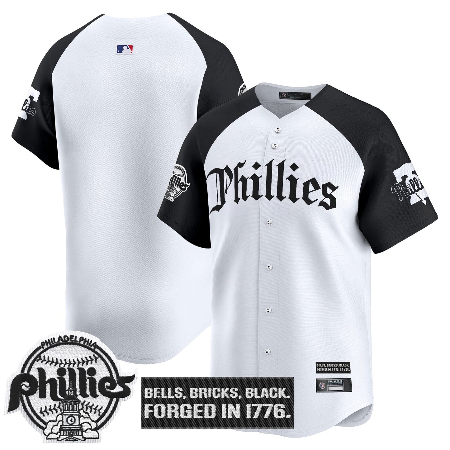Men's Philadelphia Phillies 'Gothic Liberty Edition' Vapor Premier Limited Jersey - All Stitched