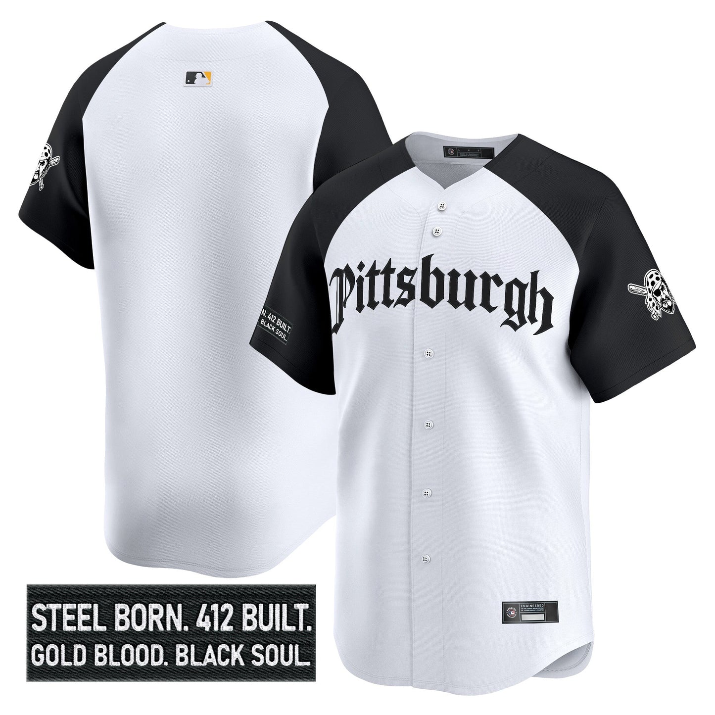 Men's Pittsburgh Pirates 'Gothic Steel City Edition' Vapor Premier Limited Jersey - All Stitched
