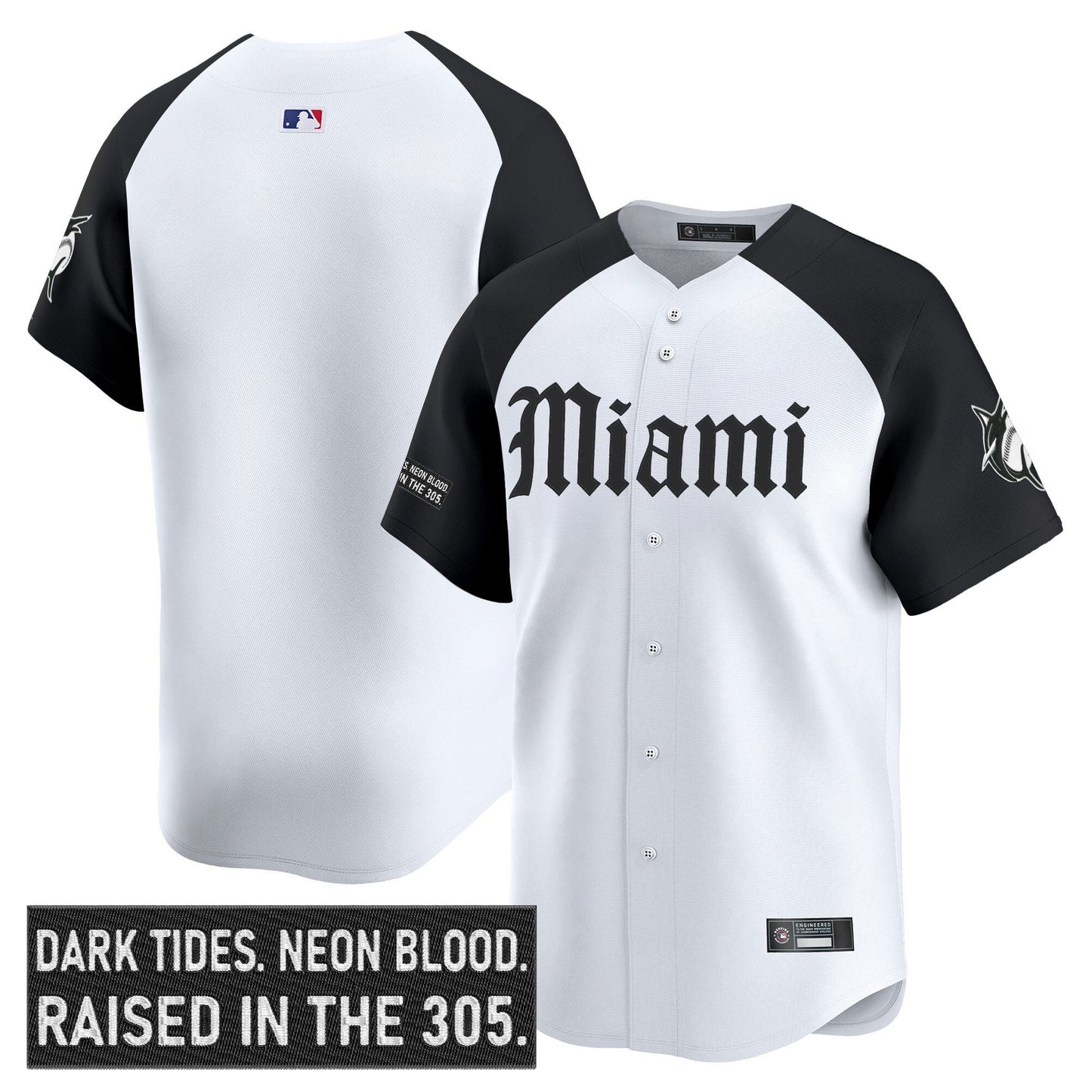 Men's Miami Marlins 'Gothic Vice Edition' Vapor Premier Limited Jersey - All Stitched