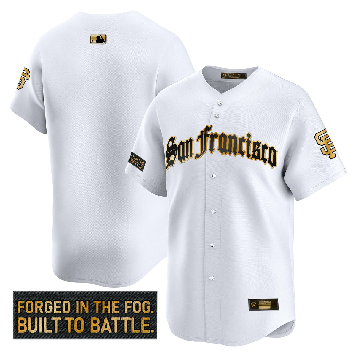 Men's San Francisco Giants 'Gothic Fog Edition' Gold Vapor Premier Limited Jersey - All Stitched