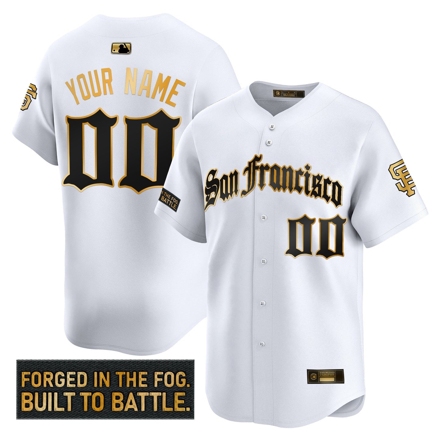 San Francisco Giants 'Gothic Fog Edition' Gold Vapor Premier Limited Custom Jersey - All Stitched
