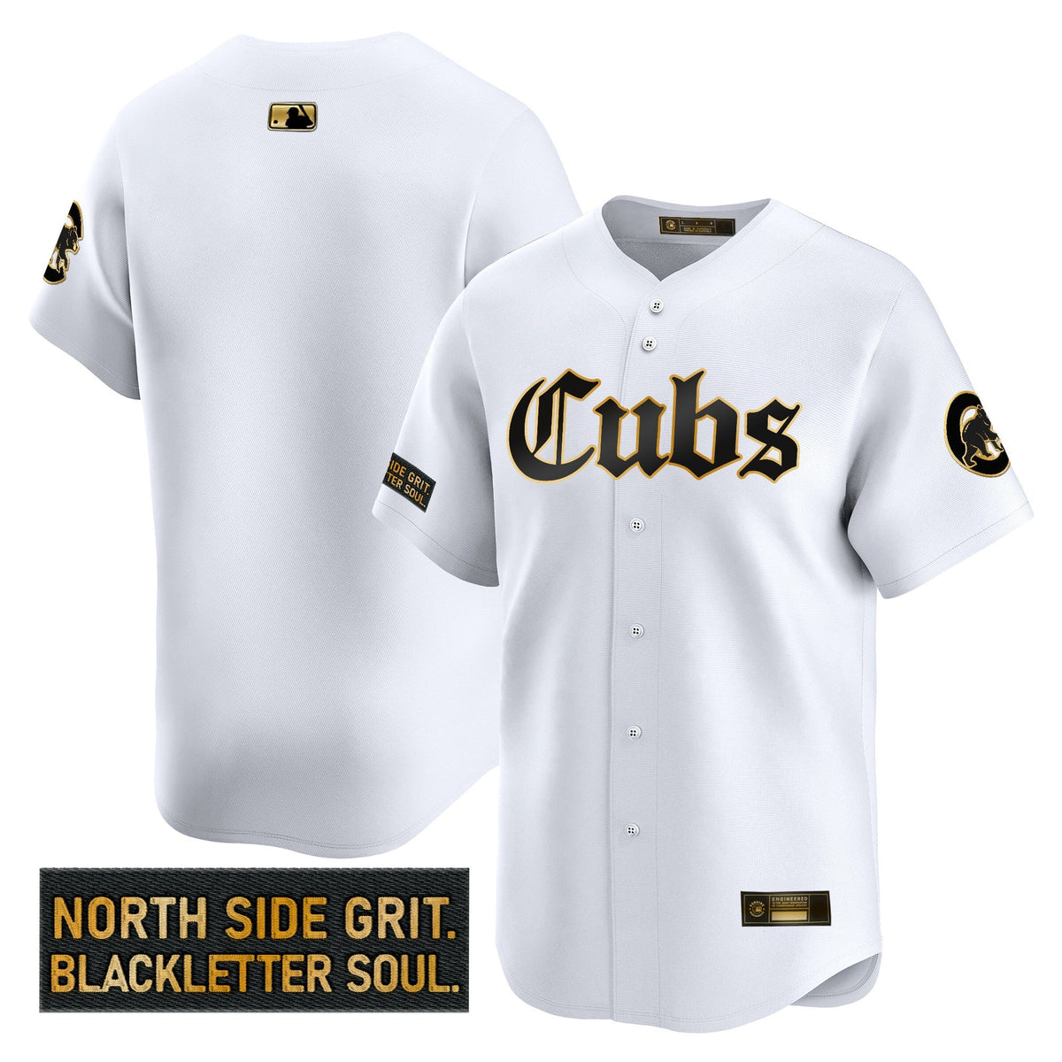 Men's Chicago Cubs 'Gothic North Side Edition' Gold Vapor Premier Limited Jersey - All Stitched