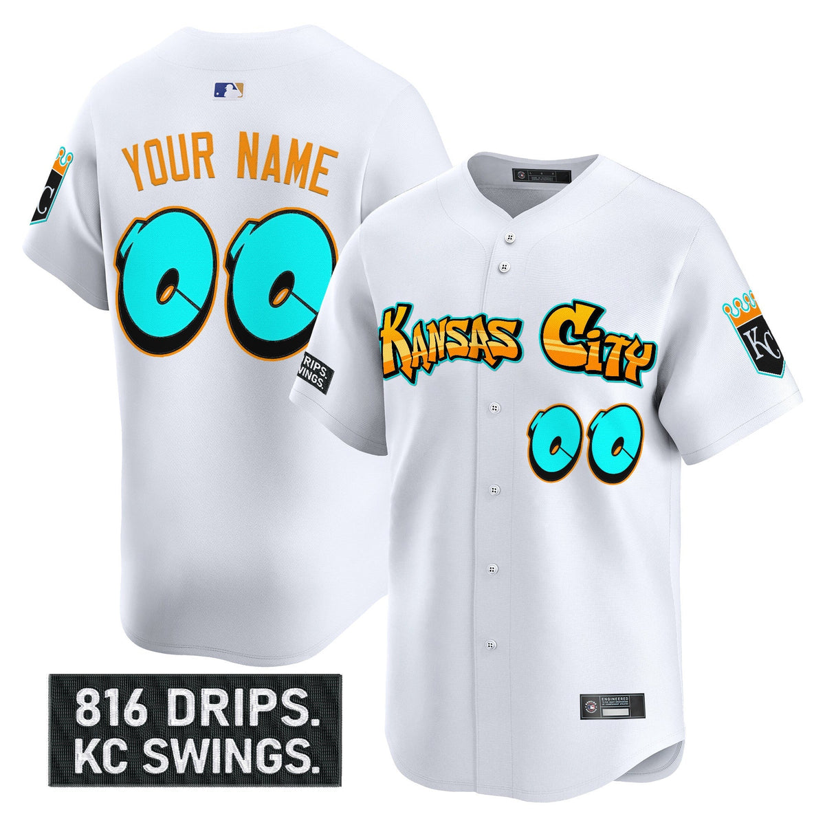 Kansas City Royals 'Graffiti Crown Drop Edition' Vapor Premier Limited Custom Jersey - All Stitched