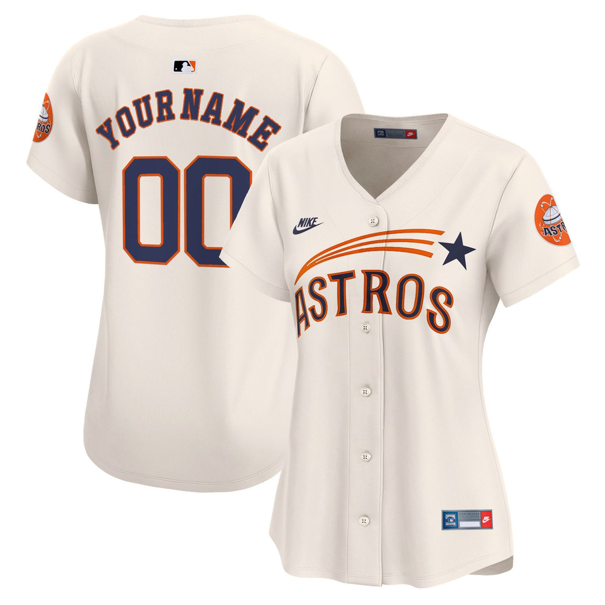 Houston Astros Throwback Vapor Premier Limited Custom Jersey - All Stitched