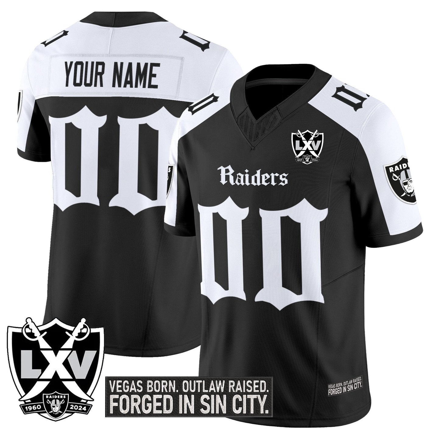 Las Vegas Raiders 'Gothic Sin City Shadows Edition' Vapor Limited Custom Jersey V2 - All Stitched