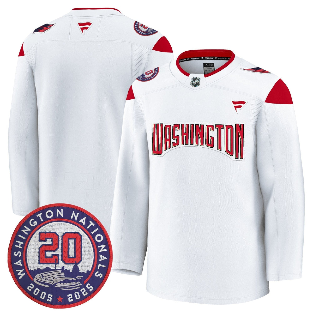 Washington Capitals 20th Anniversary Seasons Patch Premium Jersey - All Stitched