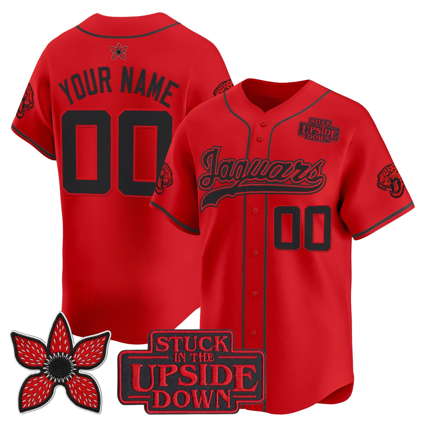 Jacksonville Jaguars 'Stranger Things Edition' Vapor Baseball Custom Jersey - All Stitched