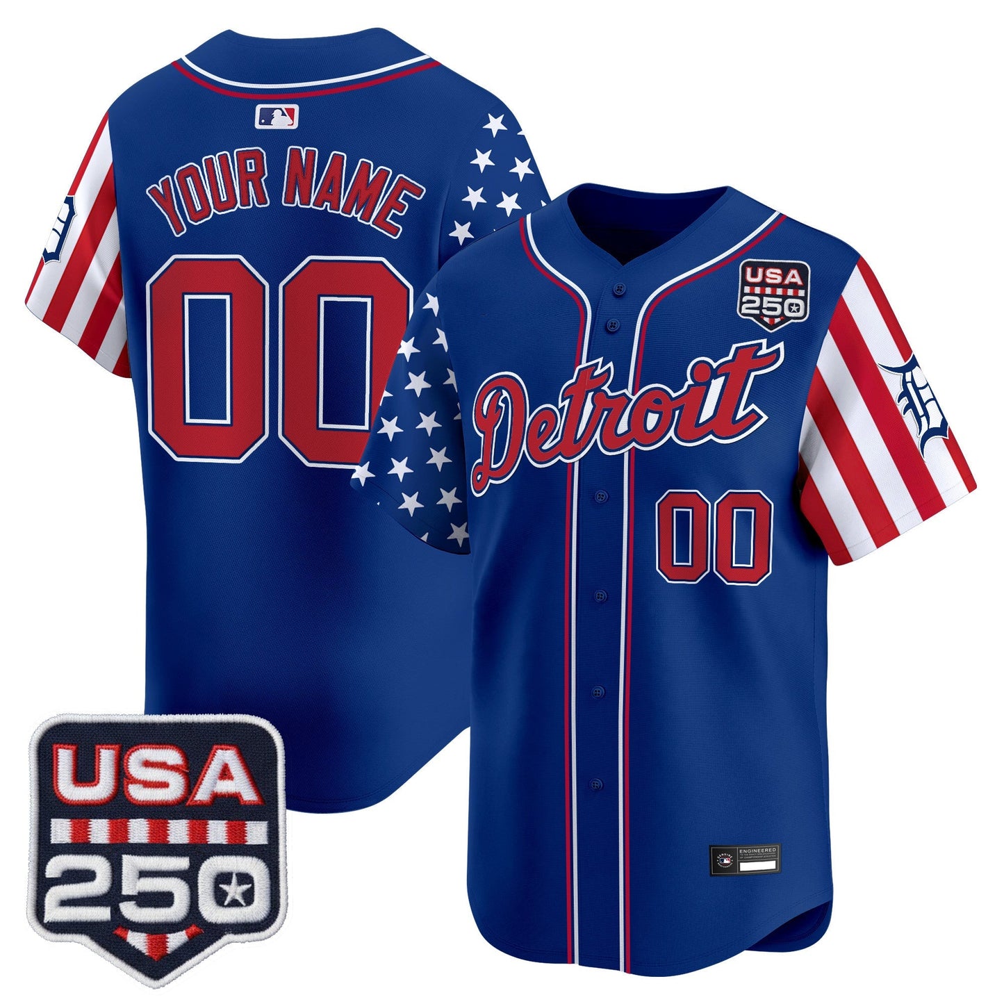 Detroit Tigers "America250 Edition" Vapor Premier Limited Custom Jersey - All Stitched