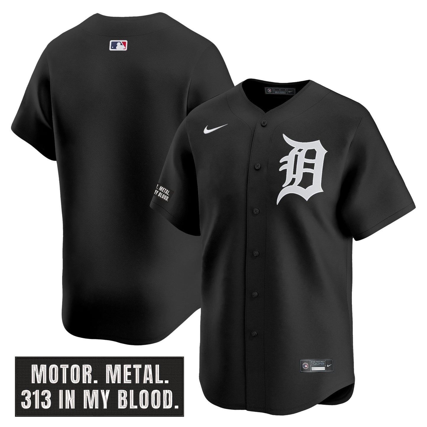 Men's Detroit Tigers 'Motor Gothic Edition' Vapor Premier Limited Jersey - All Stitched