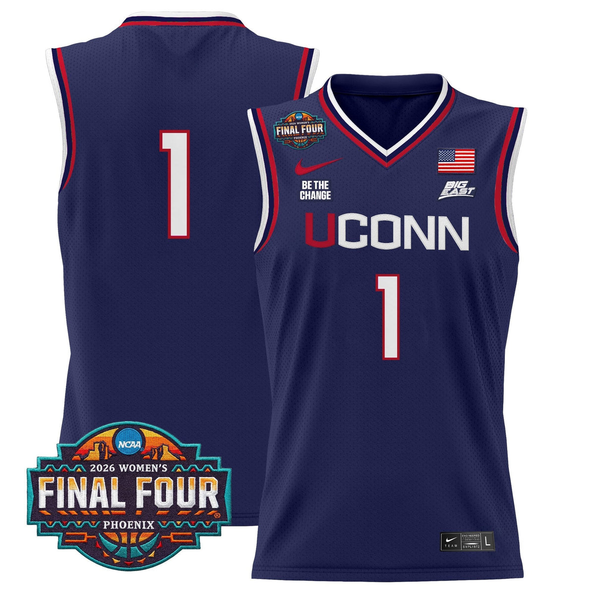 Men's Size - UConn Huskies 2026 Women's Tournament Final Four Basketball Jersey - All Stitched