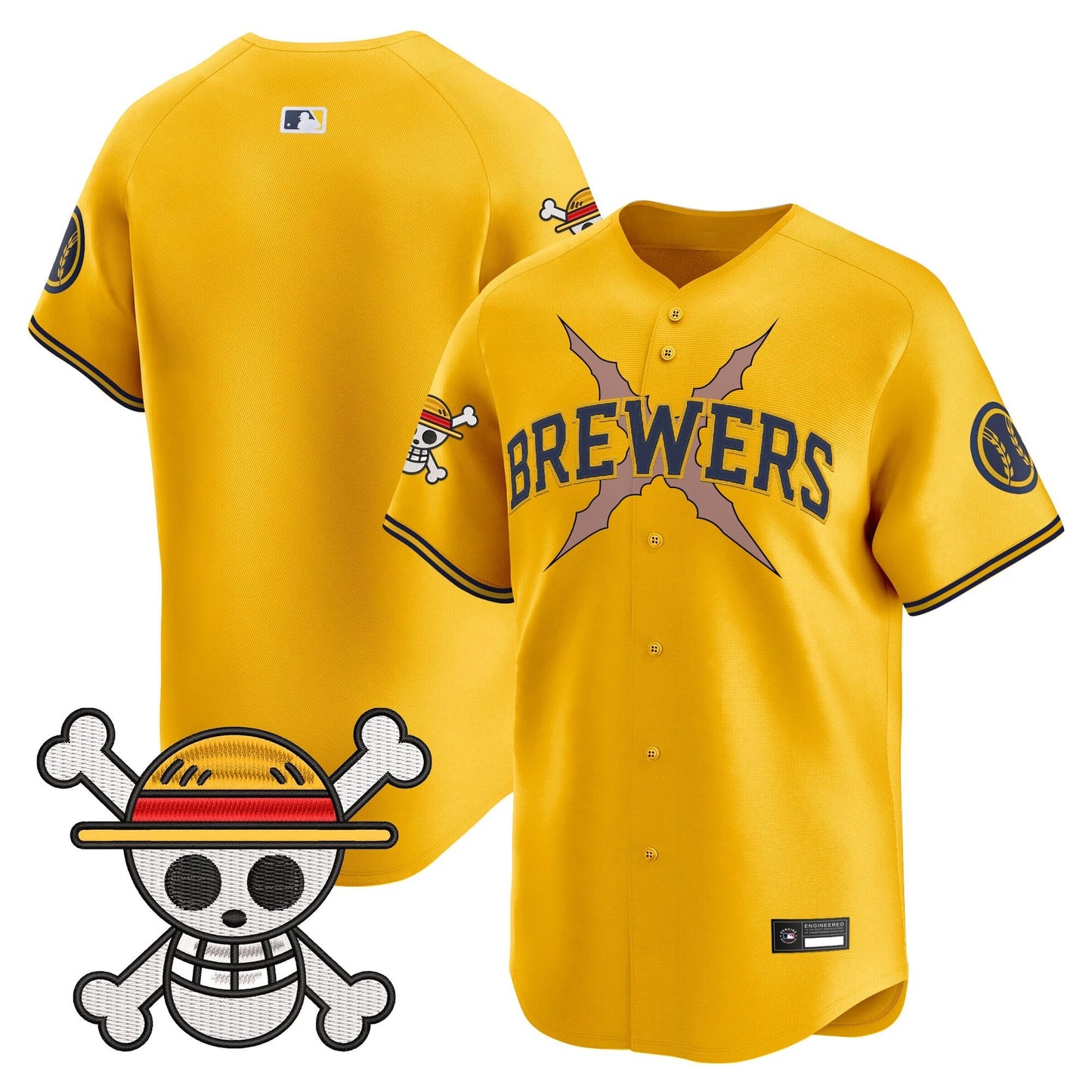 Milwaukee Brewers x One Piece Vapor Premier Limited Jersey - Stitched