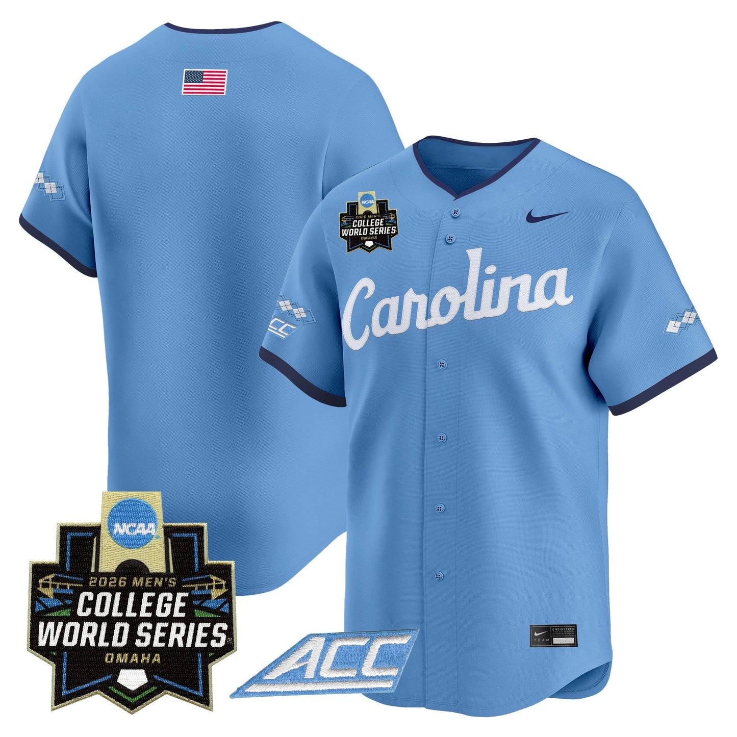 North Carolina Tar Heels 2026 World Series Vapor Premier Limited Jersey - All Stitched