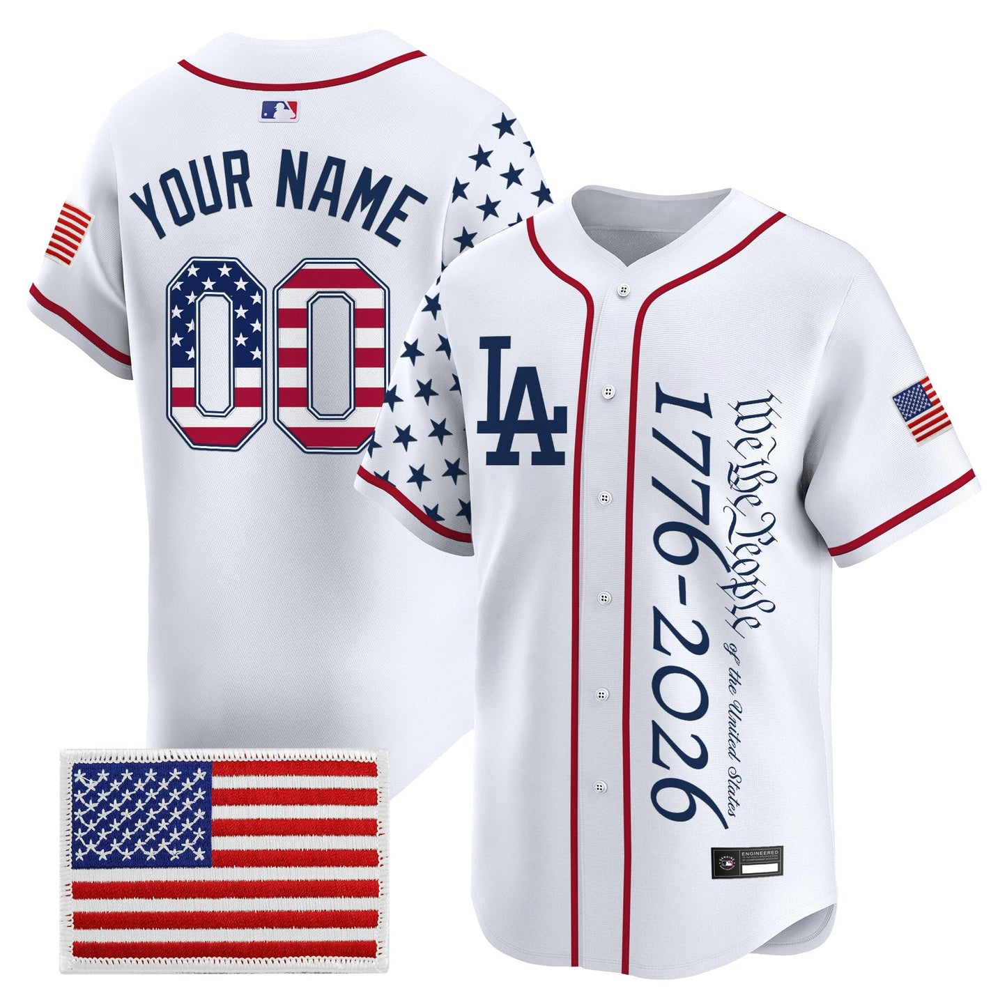 Los Angeles Dodgers "America 250 Edition" Vapor Premier Limited Custom Jersey V2 - Stitched